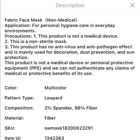 2pc Leopard Pattern Face Mask Set - Picture 3 of 3